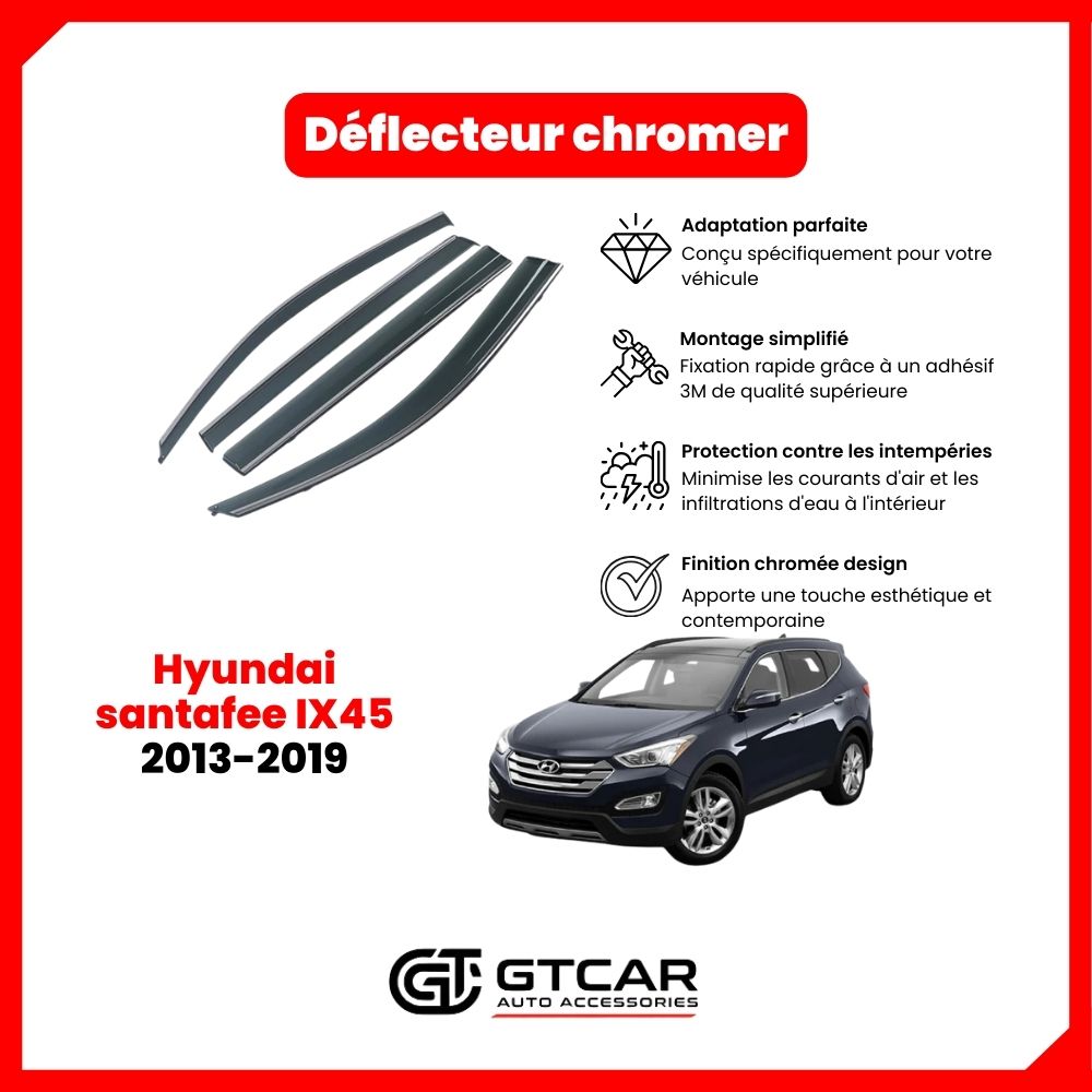 Déflecteur chrome Hyundai santafee IX45 2013-2019
