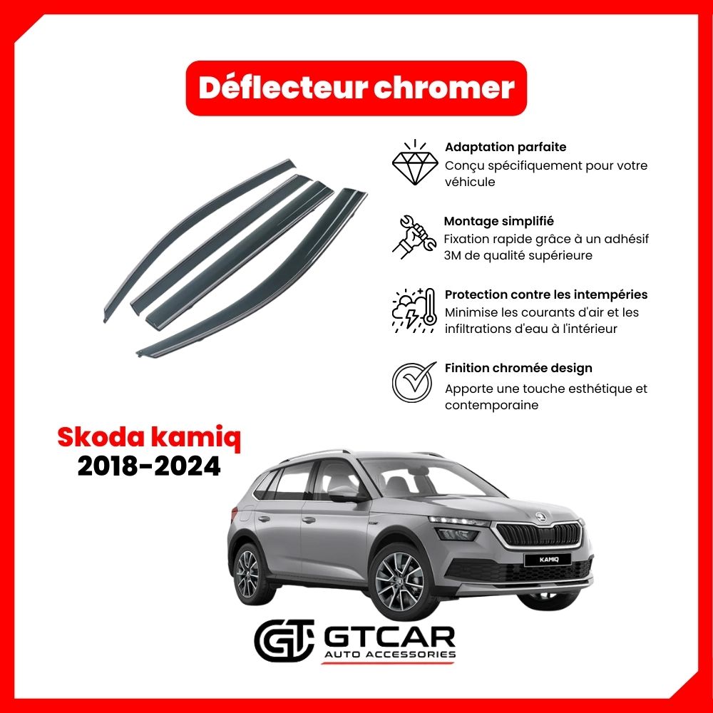 Déflecteur chrome Skoda kamiq 2018-2024