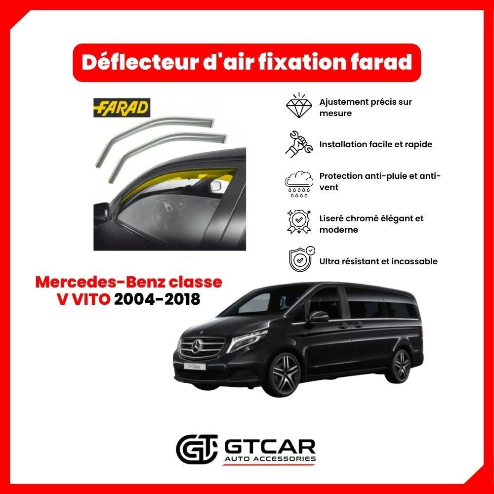 Déflecteur d'air fixation farad 2piece Mercedes-Benz classe V VITO 2004-2018