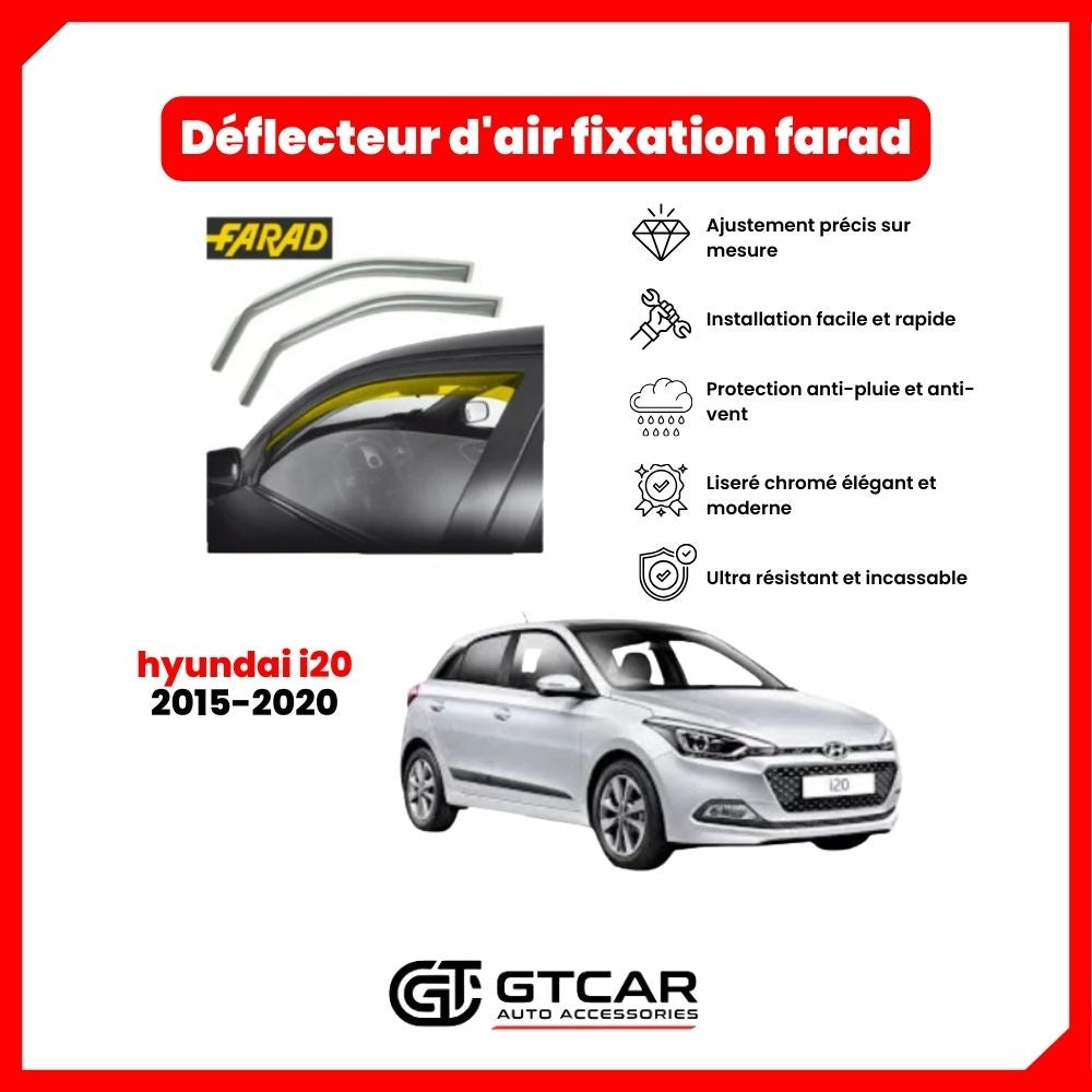 Deflecteur d'air fixation farad 2pieces hyundai i20 2015-2020