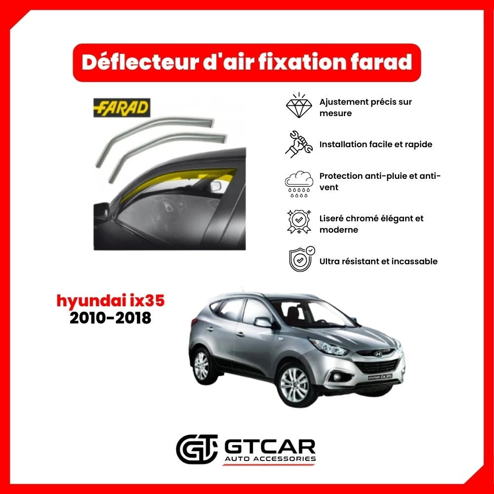 Deflecteur d'air fixation farad 2pieces hyundai ix35 2010-2018