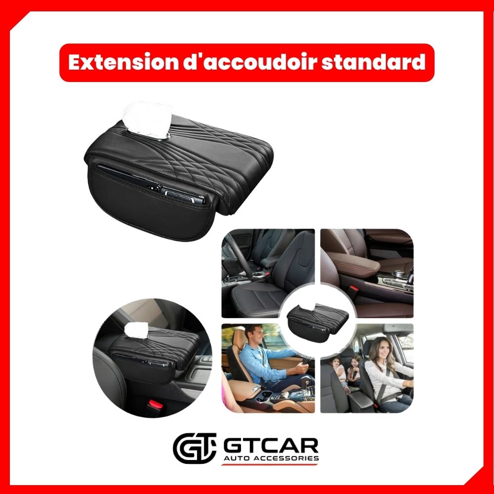 Extension d'accoudoir standard noir avec mouchoire