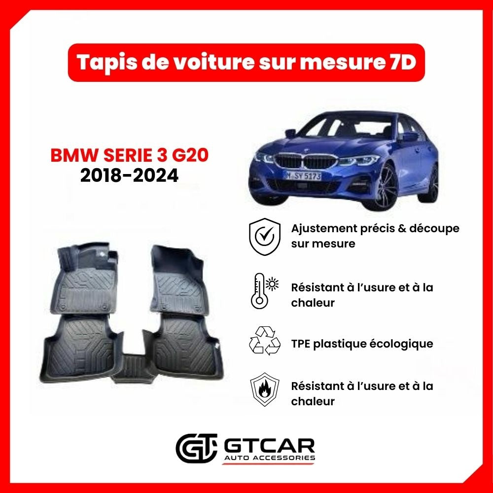 Tapis sur mesure 7D BMW SERIE 3 G20 2018-2024