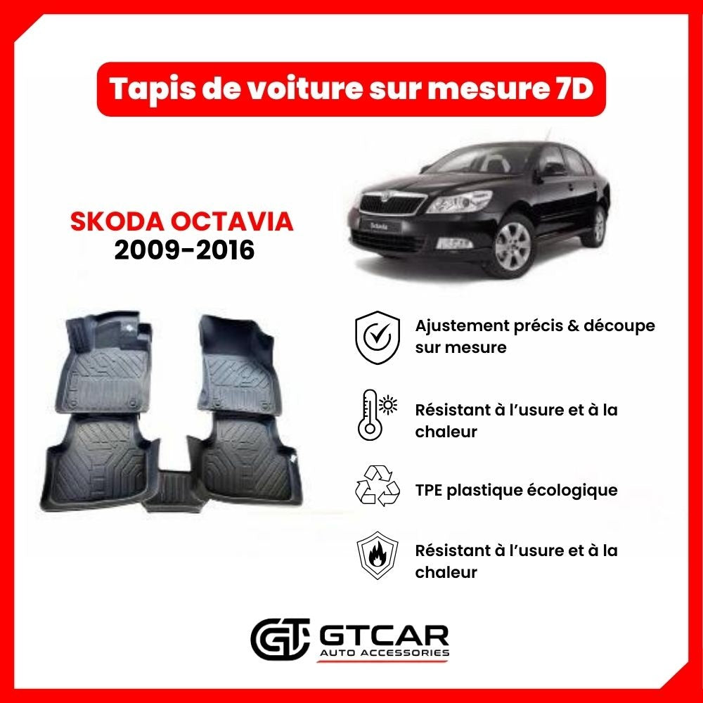 Tapis sur mesure 7D SKODA OCTAVIA 2009-2016