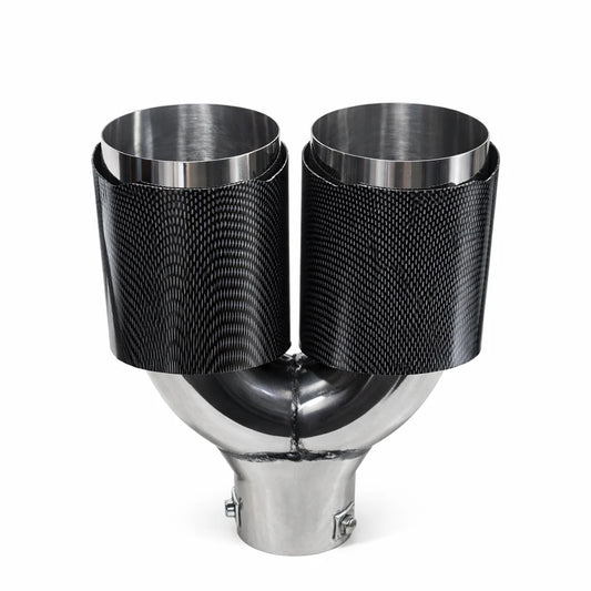 AB-23-CB Embout d'échappement double sortie style carbone