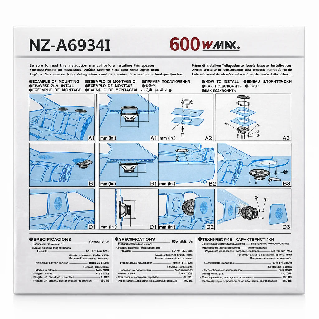 NZ-A6934I Baffe oval 600W 6¨x 9¨