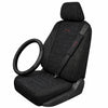 Housse standard tissu noir avec couvre volant+ cache ceinture