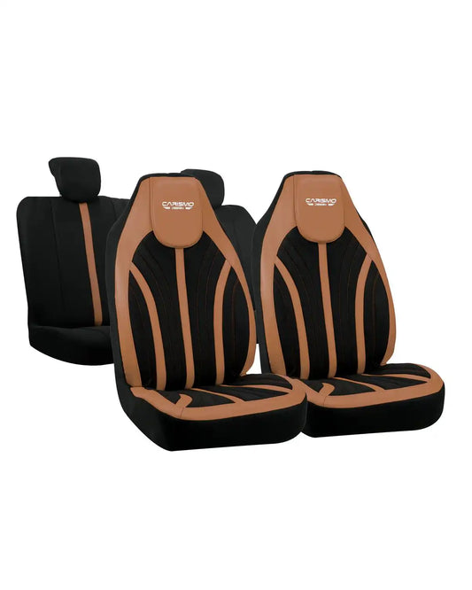Housses de Sièges Auto Premiumen cuir – Compatibles avec Tous les Véhicules - Full tabac