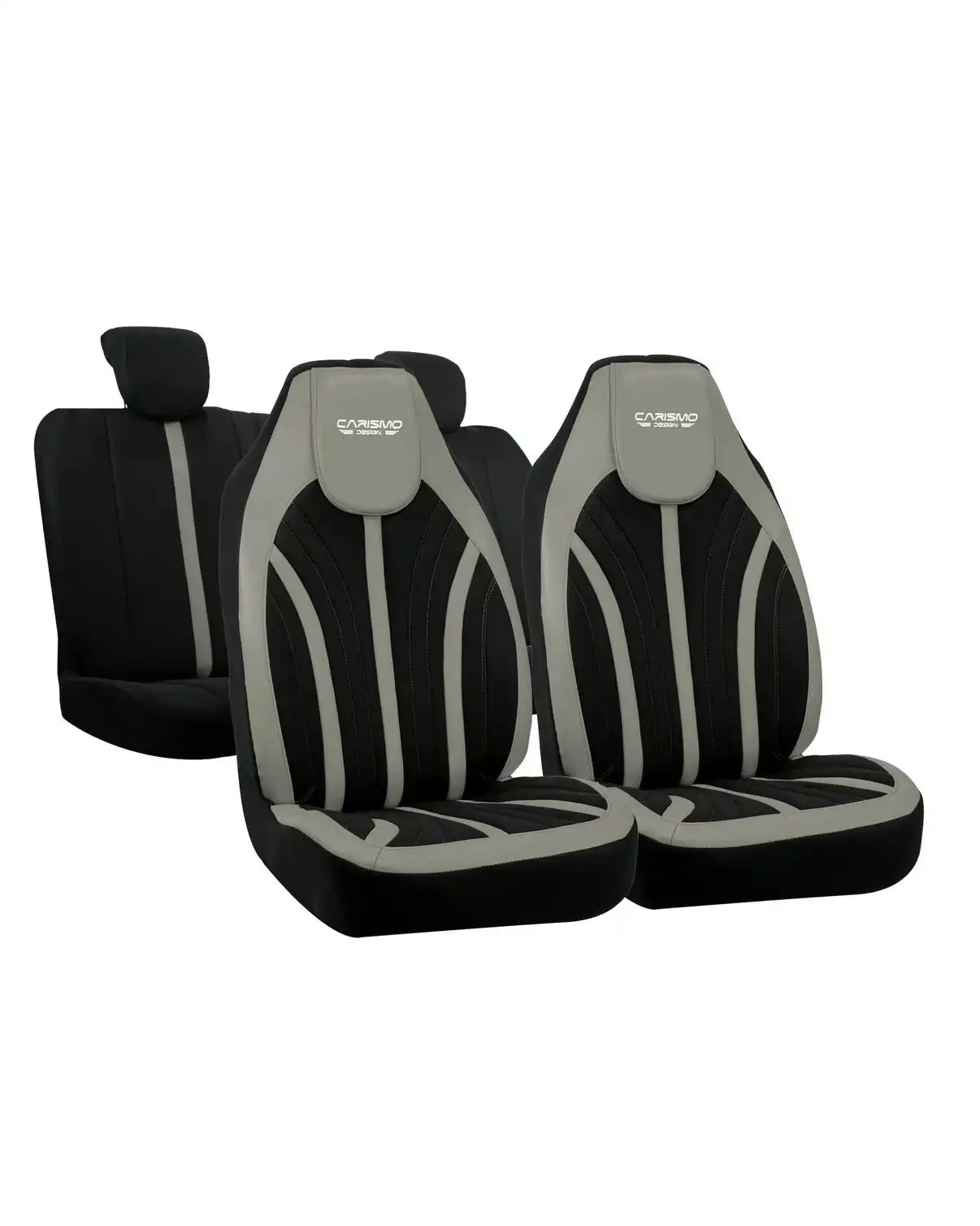 Housses de Sièges Auto Premiumen cuir – Compatibles avec Tous les Véhicules - Full grey