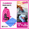 1 F333 Flamingo shampoing car wax 2L + 1 peau chamois bleu 64x43