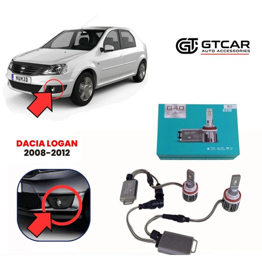 2 Turbo Led G40 pour phare secoure Dacia logan 2008-2012