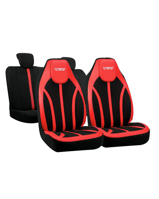 Housses de Sièges Auto Premiumen cuir – Compatibles avec Tous les Véhicules - Full red