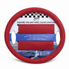 SG-44142KIT Couvre volant simili cuir + Cache ceinture gris 38CM