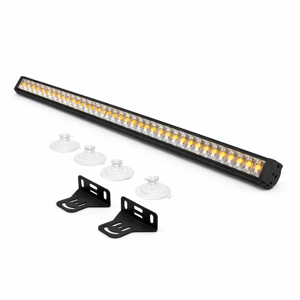 628-10Y Barre strobo 10 LED Orange 58CM 12V 24V