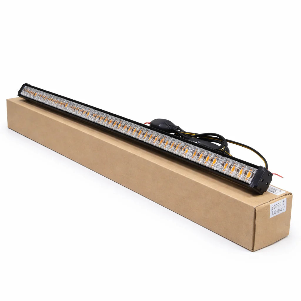 628-10Y Barre strobo 10 LED Orange 58CM 12V 24V