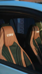 Housses de Sièges Auto Premiumen cuir – Compatibles avec Tous les Véhicules - Full tabac