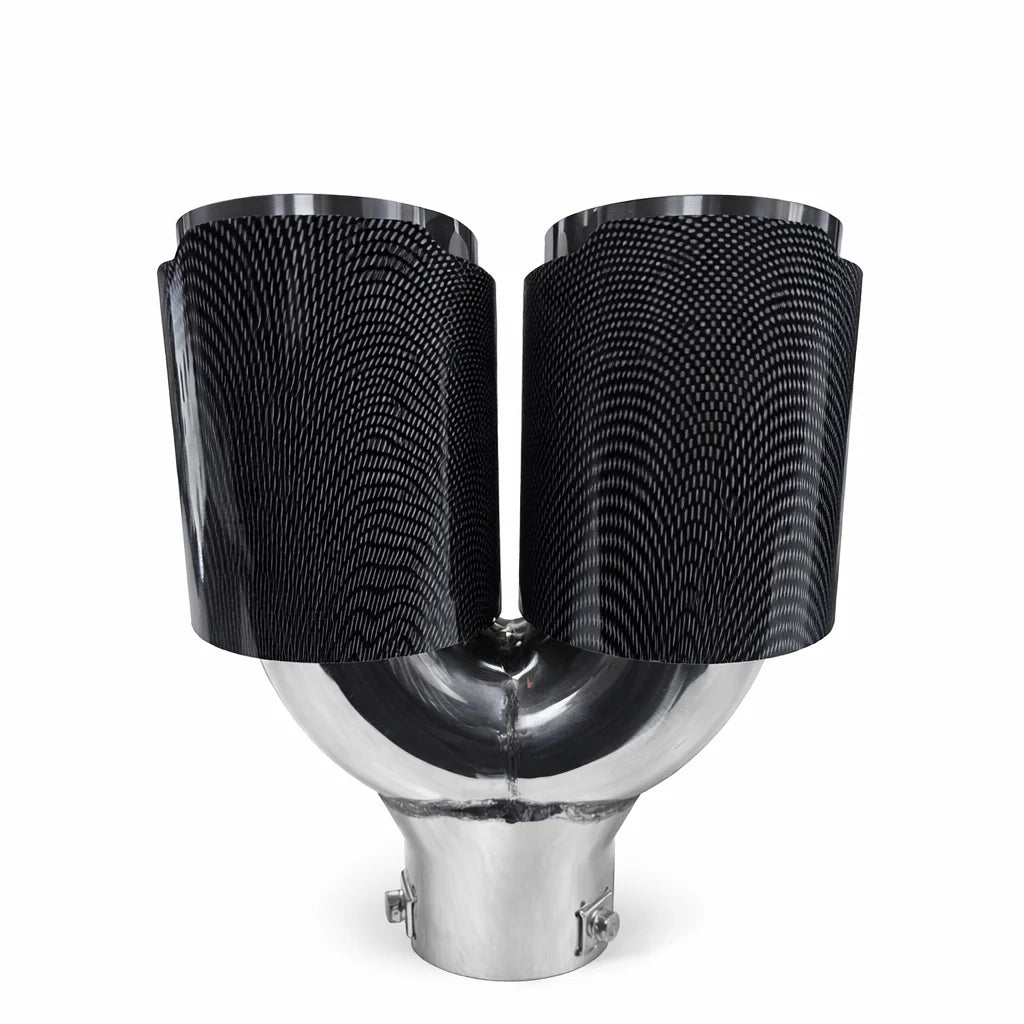 AB-23-CB Embout d'échappement double sortie style carbone