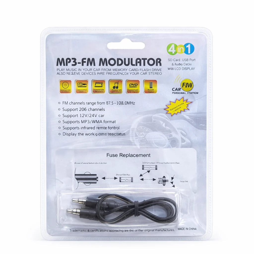 FM-33W Modulateur MP3 FM / 4 in 1