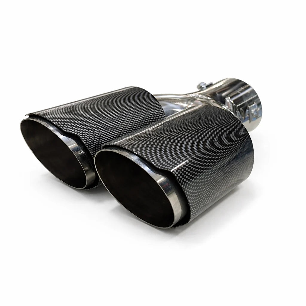 AB-23-CB Embout d'échappement double sortie style carbone