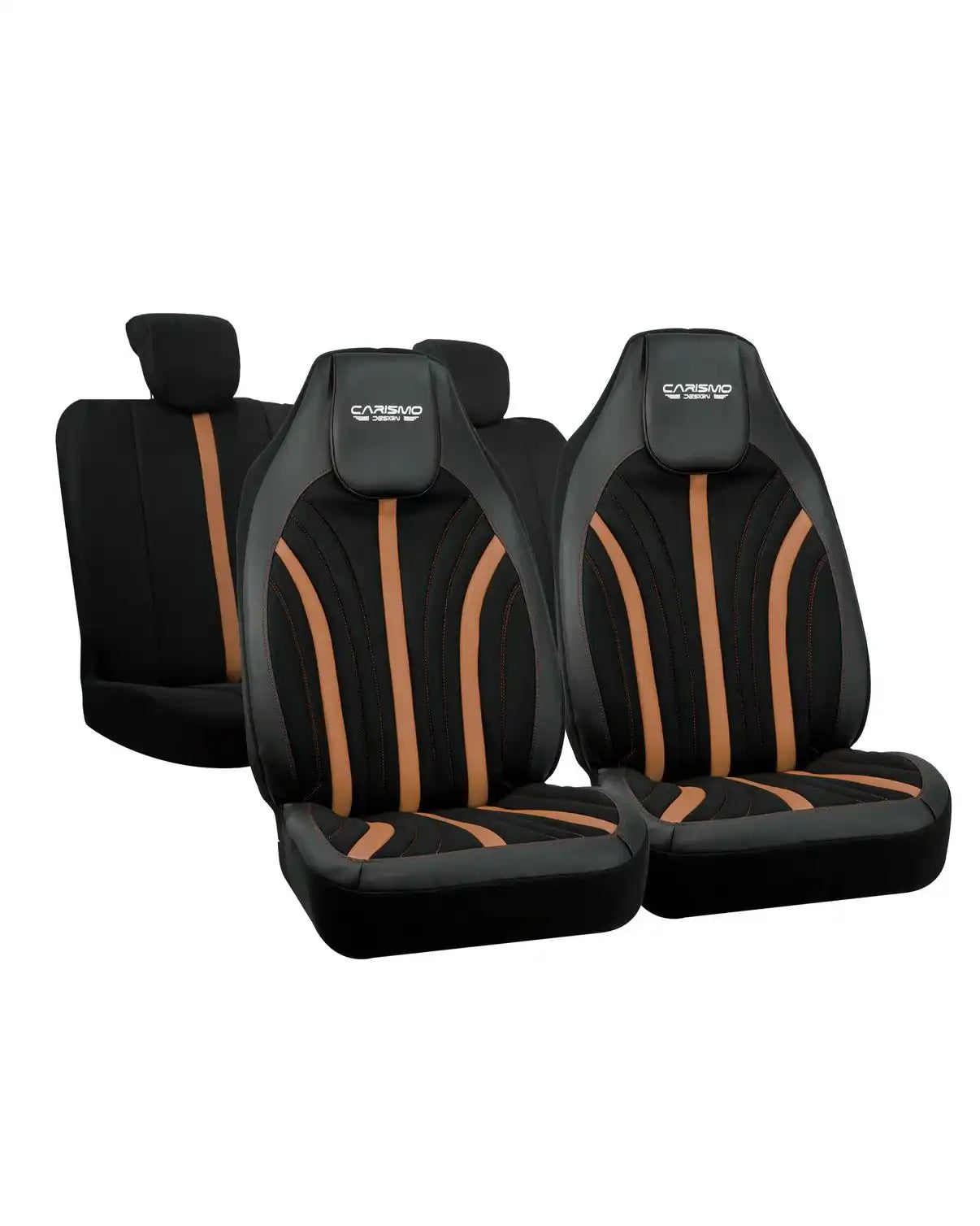 Housses de Sièges Auto Premiumen cuir – Compatibles avec Tous les Véhicules - Tabac line