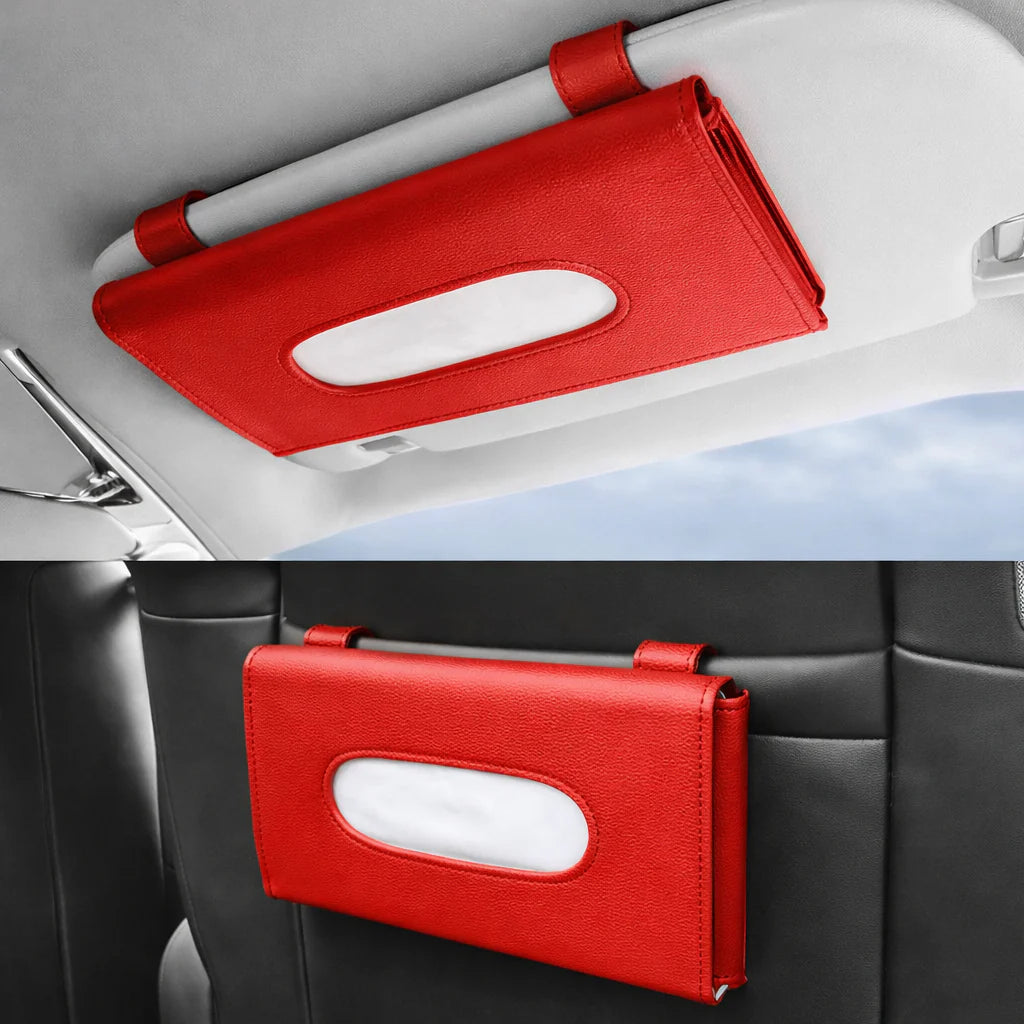 Couvre volant simili cuir + porte mouchoir