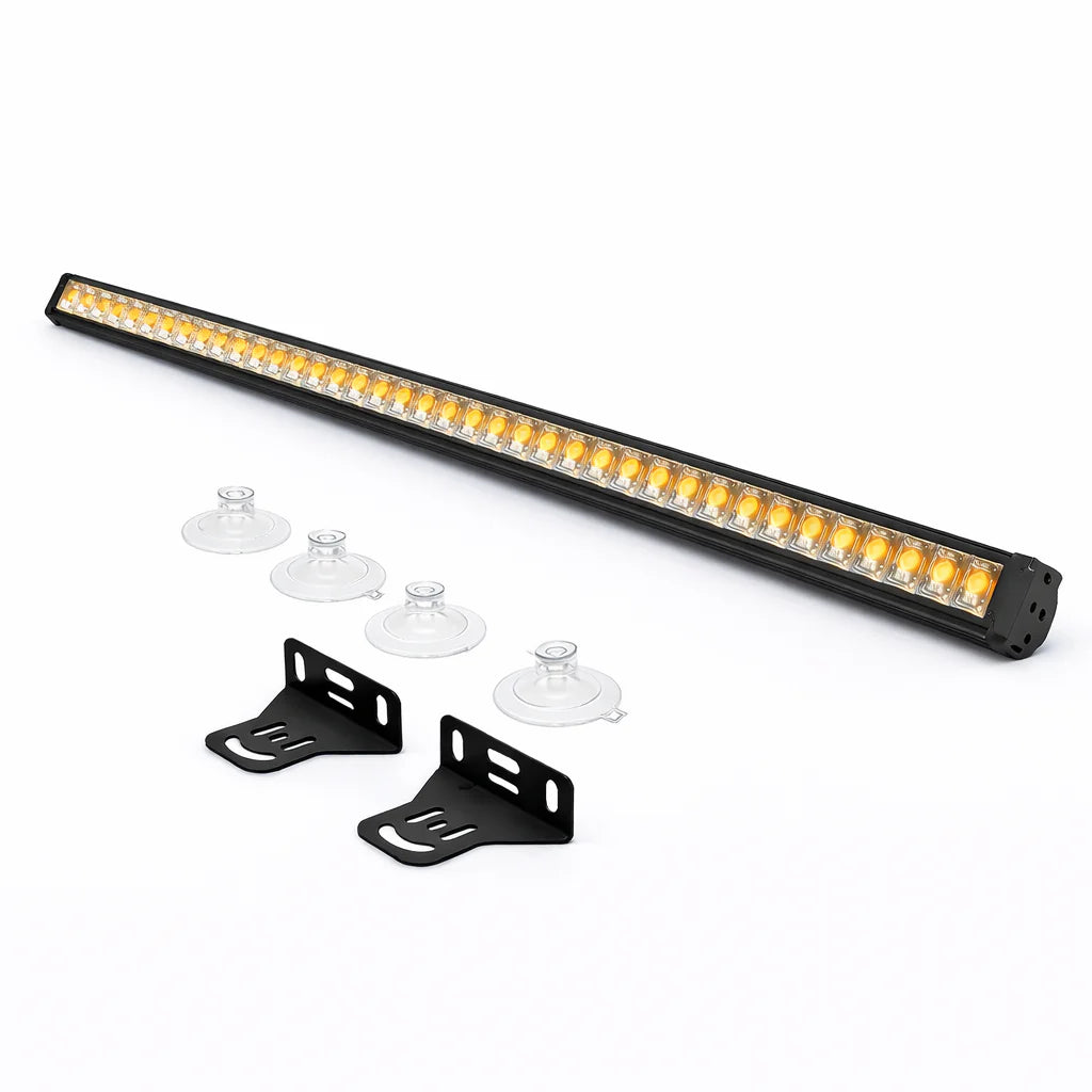628-14Y Barre strobo 14 LED Orange 81CM 12V 24V