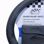 Couvre volant simili cuir + porte mouchoir