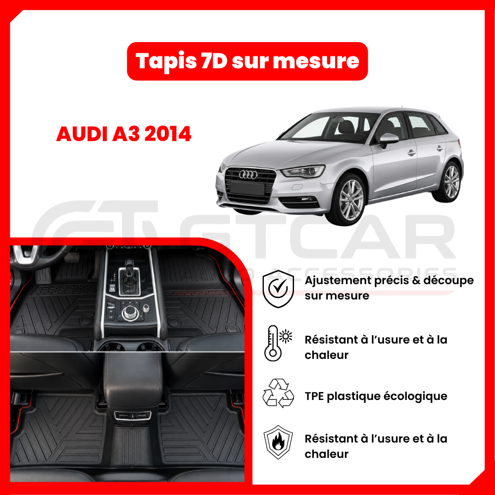 Tapis sur mesure 7D AUDI A3 2014
