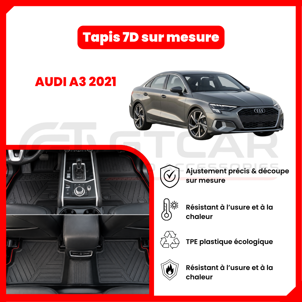 Tapis 7D sur mesure AUDI A3 2021