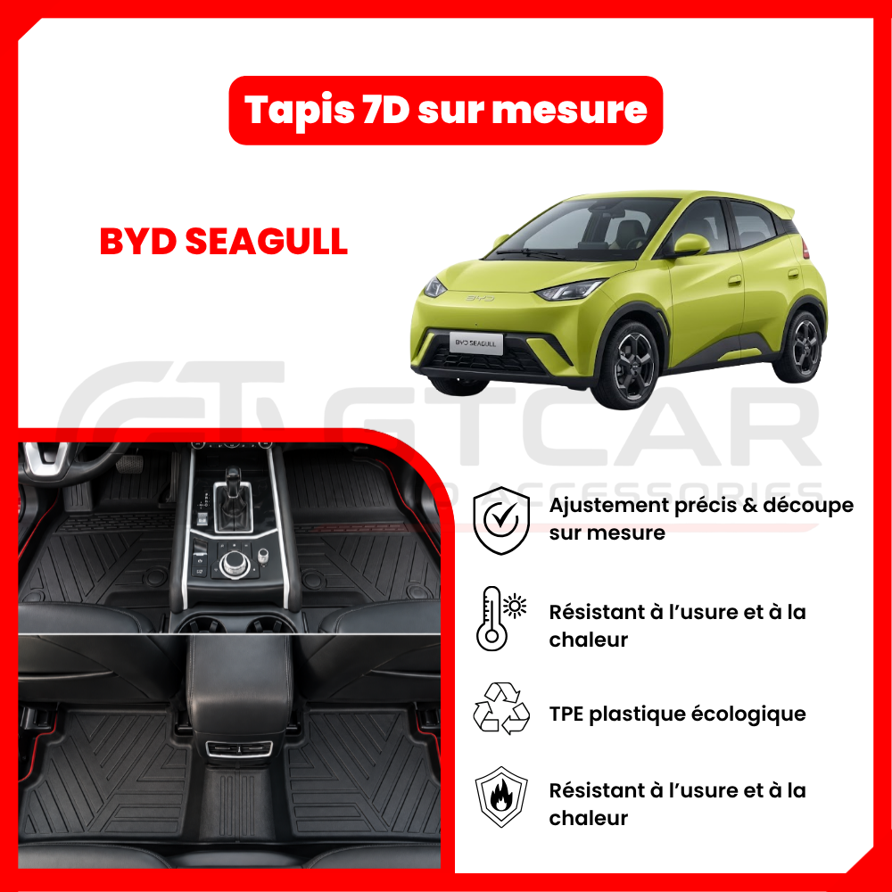 Tapis 7D sur mesure BYD SEAGULL