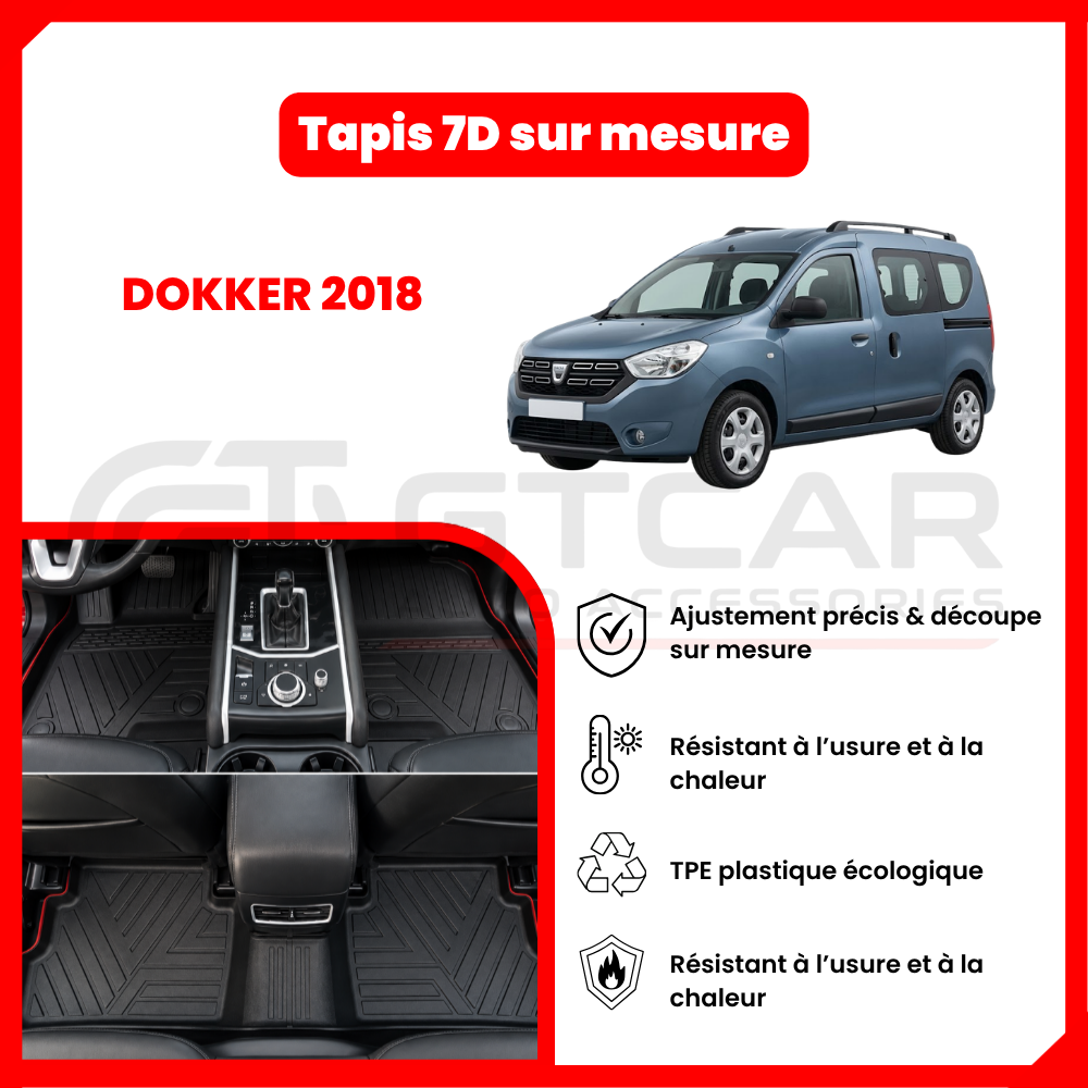 Tapis sur mesure 7D Dacia DOKKER 2018