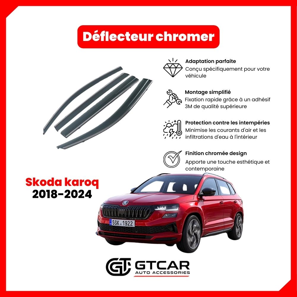 Déflecteur chrome Skoda karoq 2018-2024