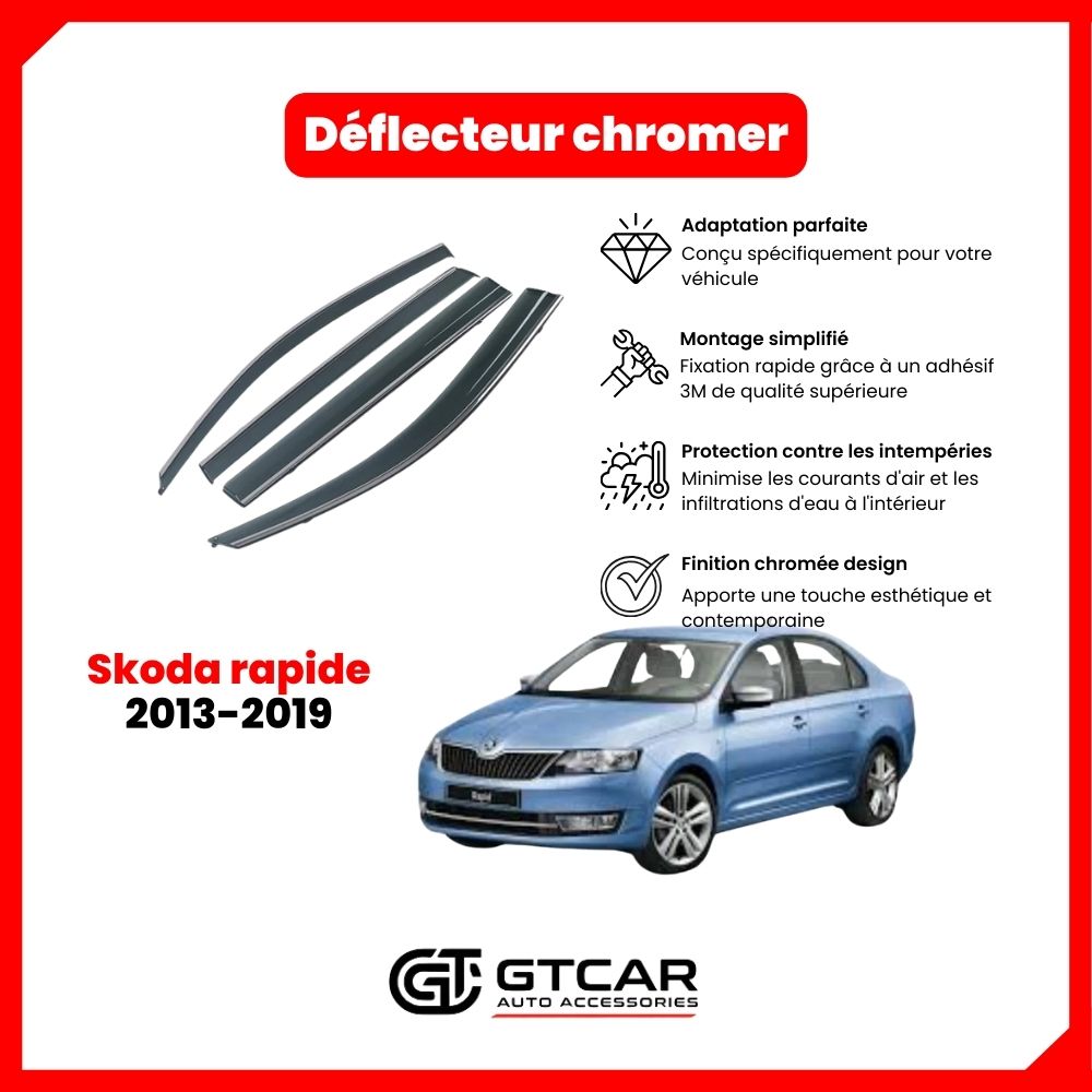 Déflecteur chrome Skoda rapide 2013-2019