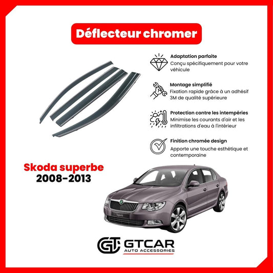 Déflecteur chrome Skoda superbe 2008-2013