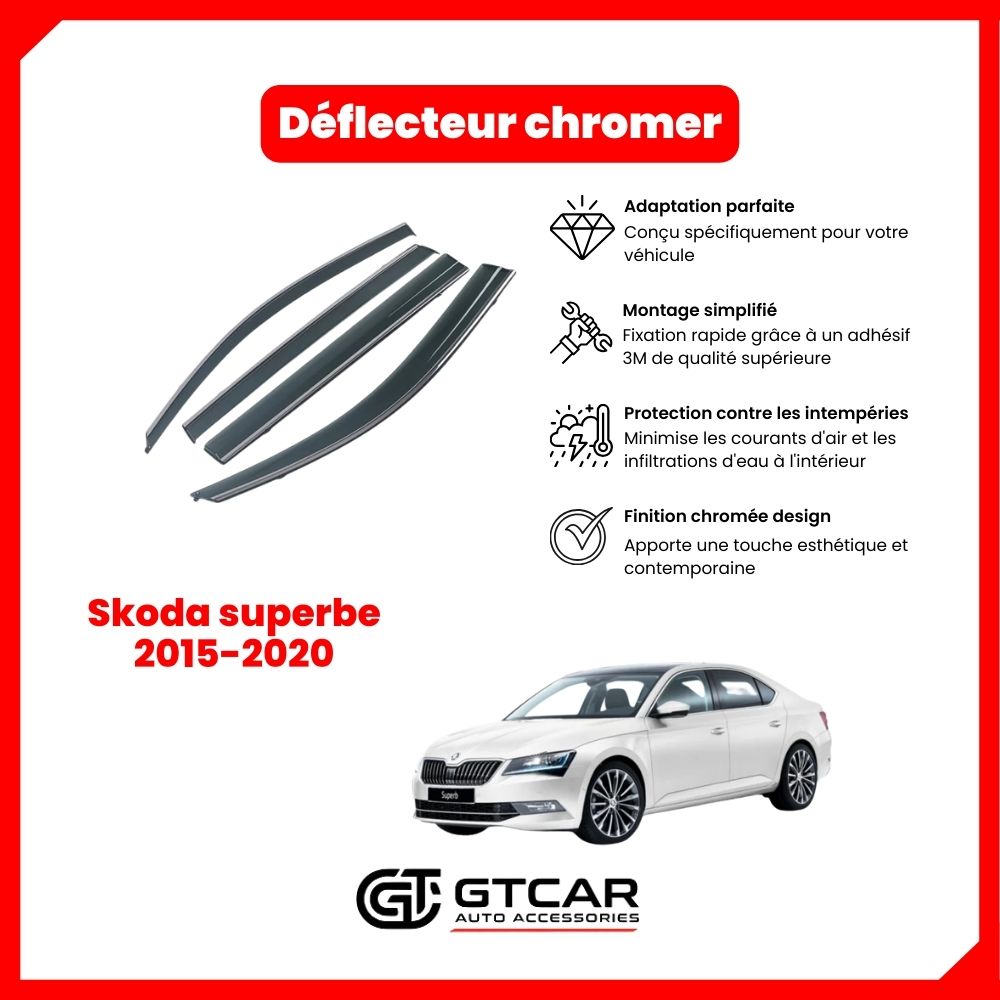 Déflecteur chrome Skoda superbe 2015-2020