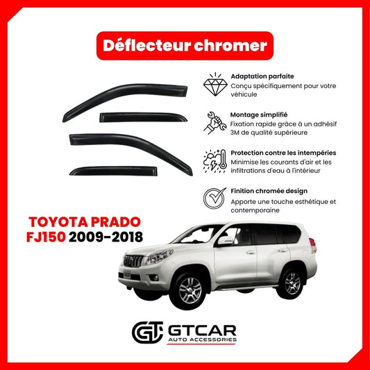Deflecteur d'air 4pieces simple noir toyota prado FJ150 2009-2018