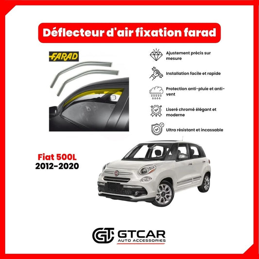 Deflecteur d'air fixation farad 2piece Fiat 500L 2012-2020