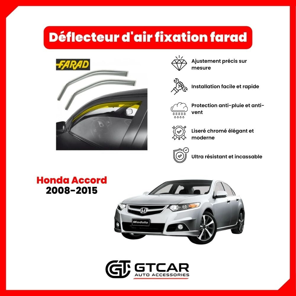 Déflecteur d'air fixation farad 2piece Honda Accord 2008-2015