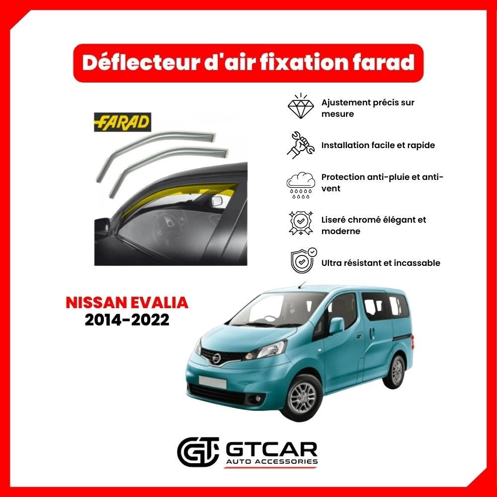 Déflecteur d'air fixation farad 2piece Nissan Evalia 2014-2022