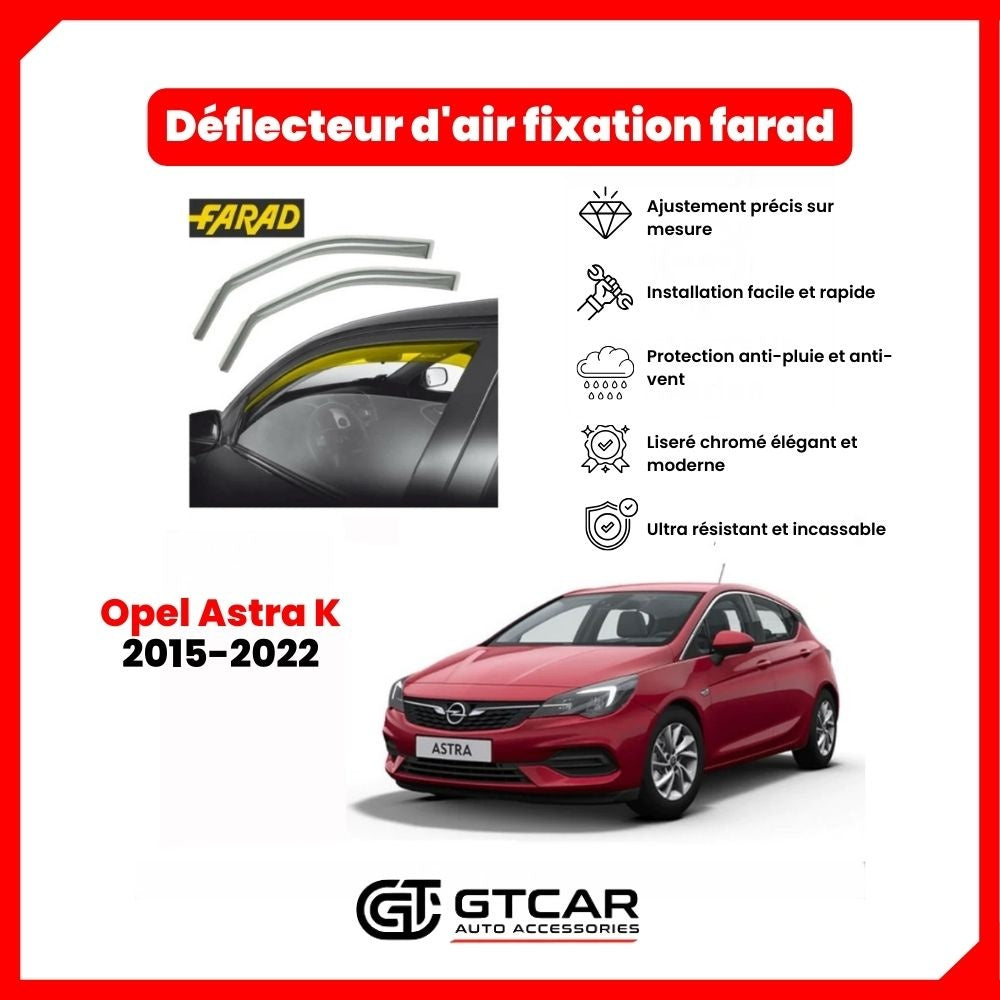 Deflecteur d'air fixation farad 2piece Opel Astra K 2015-2022