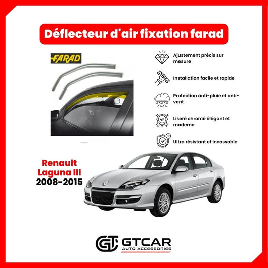 Deflecteur d'air fixation farad 2piece Renault Laguna III 2008-2015