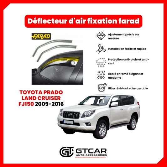 Déflecteur d'air fixation farad 2piece Toyota Prado Land cruiser FJ150 2009-2016