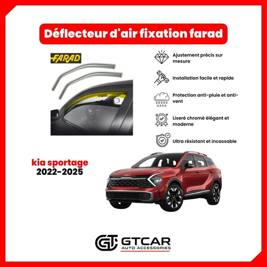 Deflecteur d'air fixation farad 2piece kia sportage 2022-2025