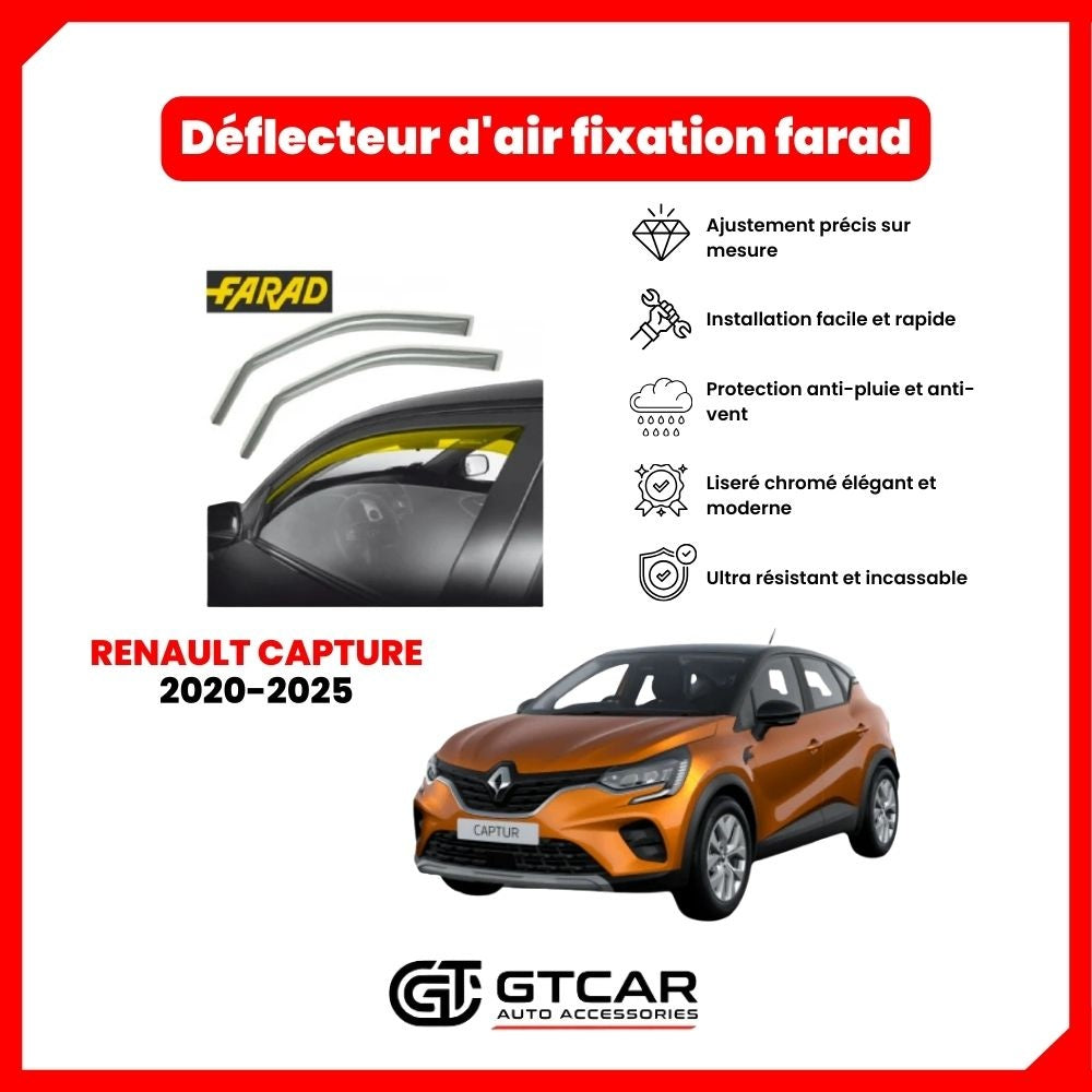 Deflecteur d'air fixation farad 2piece renault capture 2020-2025