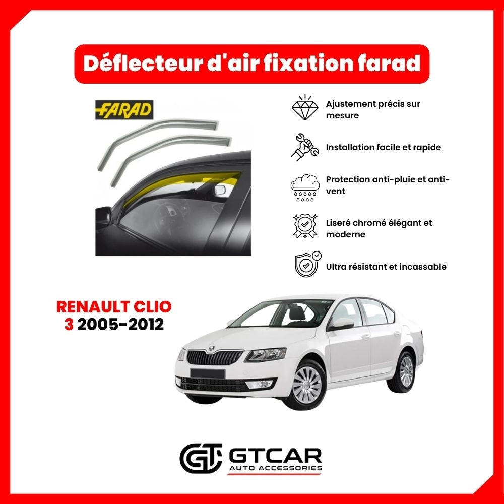 Deflecteur d'air fixation farad 2piece renault clio 3 2005-2012 (2)