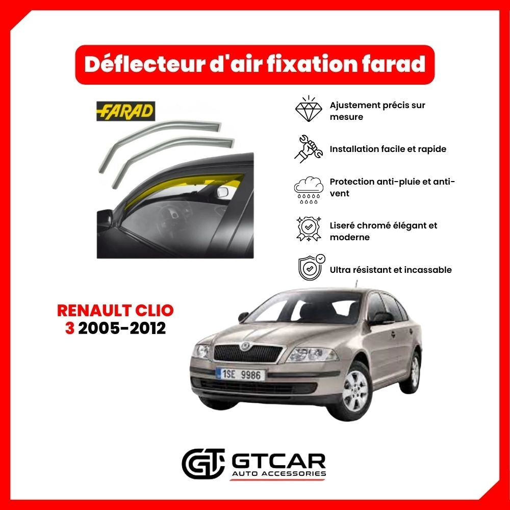 Deflecteur d'air fixation farad 2piece renault clio 3 2005-2012 (3)