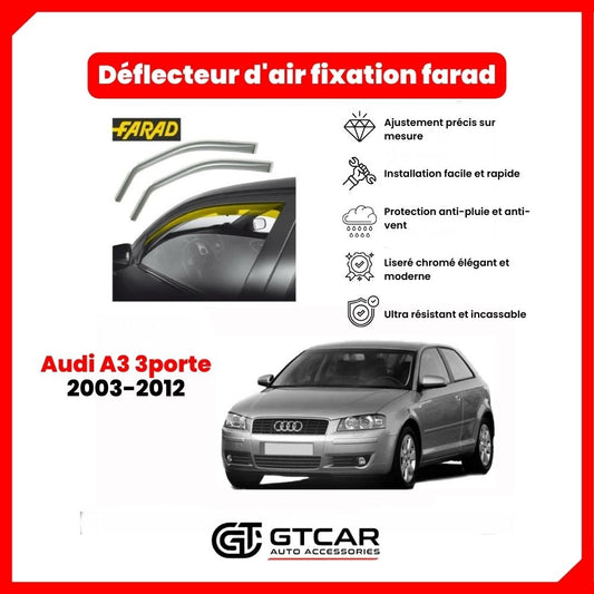 Déflecteur d'air fixation farad 2pieces Audi A3 3porte 2003-2012