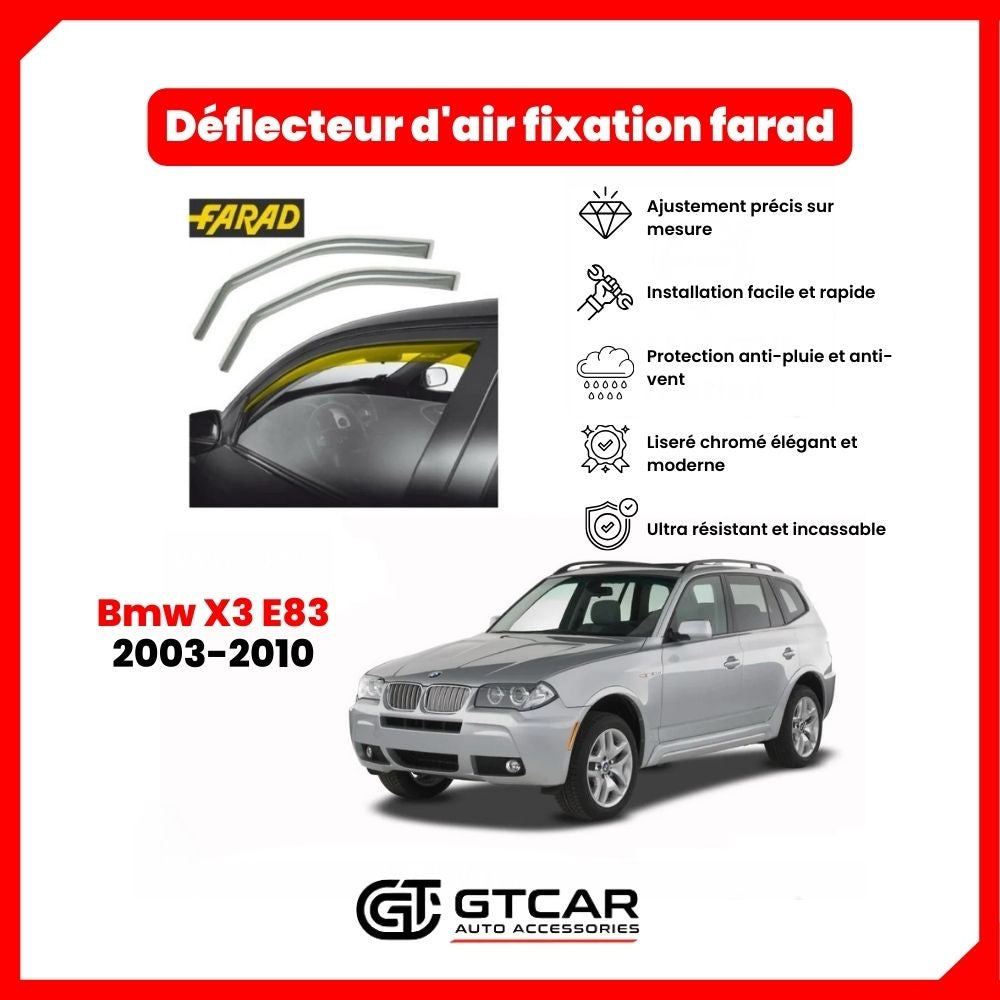 Deflecteur d'air fixation farad 2pieces Bmw X3 E83 2003-2010