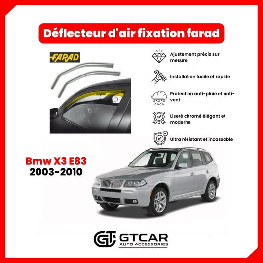 Deflecteur d'air fixation farad 2pieces Bmw X3 E83 2003-2010