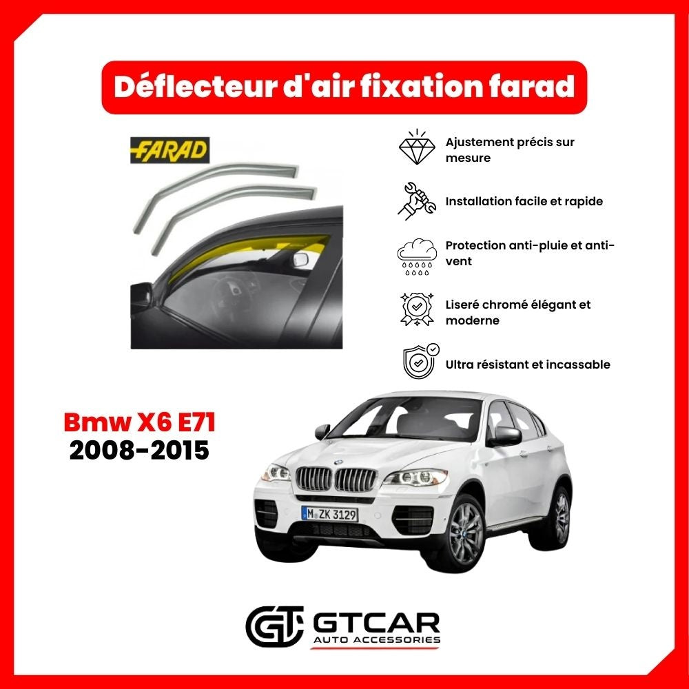 Deflecteur d'air fixation farad 2pieces Bmw X6 E71 2008-2015